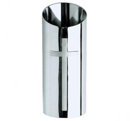 STAINLESS STEEL VASE WITH CROSS